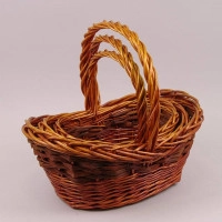 Комплект теракотових кошиків з лози 3 шт. 37528