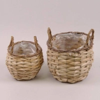 Корзина с тканью серая 5866
