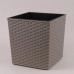 Горщик пластмасовий з вкладом JUKA ECO RATTAN сірий 19х19см.
