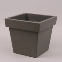 Горщик пластмасовий Lofly Square Low сірий 24х24см.