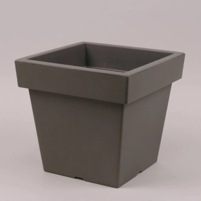 Горщик пластмасовий Lofly Square Low сірий 24х24см.