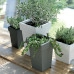 Горщик пластмасовий Lofly Square Low сірий 24х24см.