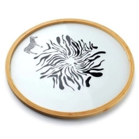 Піднос скляний круглий Zebra 38 см. 30407