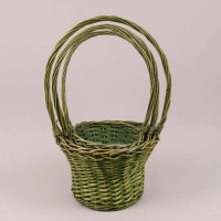 Комплект зеленых корзин из лозы 3 шт. 37568