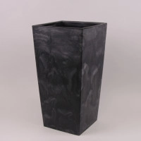 Горщик пластмасовий з вкладом Urbi Square Beton Effect антрацитовий 32.5х32.5см.