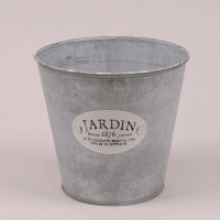 Кашпо металлическое серое Jardin D-16 см. 41792