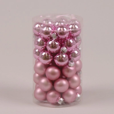 Шарики стеклянные 2,5 см. розовые (48 шт.) 44526