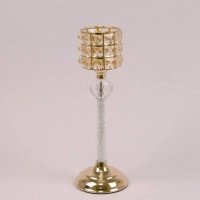 Подсвечник металлический золотой H-36 см. 37651