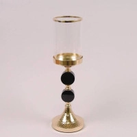 Подсвечник металлический золотой H-40 см. 37656
