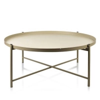 Столик металлический журнальный LUCAS BEIGE D-76.5 см. 30197