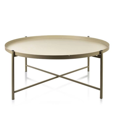 Столик металевий журнальний LUCAS BEIGE D-76.5 см. 30197