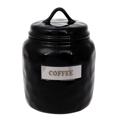 Банка керамічна з кришкою Coffee 1,5 л. чорна 32193