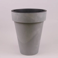 Горщик пластмасовий з вкладом Cube Slim Beton Effect бетон 46см.