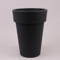 Горшок пластмассовый Lofly Slim круглый антрацитовый 40см.