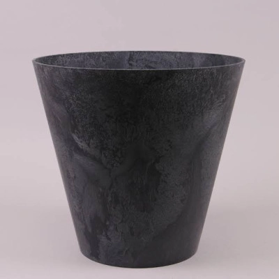 Горщик пластмасовий Tubus Beton Effect антрацитовий 20см.