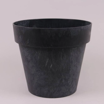 Горшок пластмассовый Cube Beton Effect антрацитовый 11см.