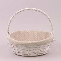 Корзина с тканью белая 37996
