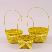 Комплект жовтих бамбукових кошиків 3 шт. 37998