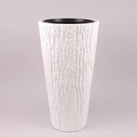 Горшок пластмассовый с вкладом Kora Slim белый 40см.