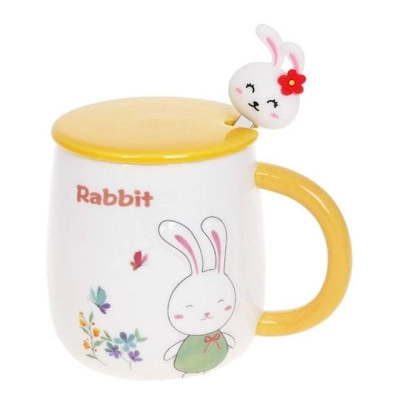 Заварник фарфоровый с крышкой и ложечкой "Rabbit" 0.43 л. 32396