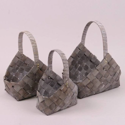 Комплект сірих кошиків 3 шт. 21262