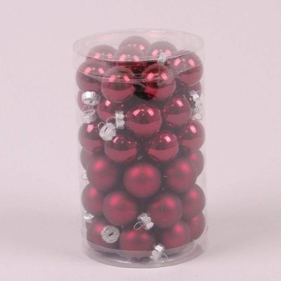 Шарики стеклянные 2,5 см. темно-красные (48 шт.) 44530