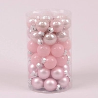 Шарики стеклянные 2,5 см. розовые микс (48 шт.) 44534