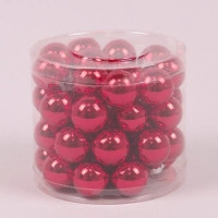 Шарики стеклянные 3 см. красные глянцевые (45 шт.) 44552