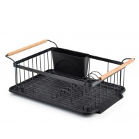 Сушарка для посуду металева чорна Basic Kitchen 35653