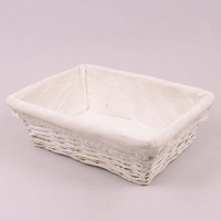 Корзина с тканью белая 38522