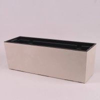 Горшок пластмассовый с вкладом URBI CASE BETON EFFECT кремовый 58см.