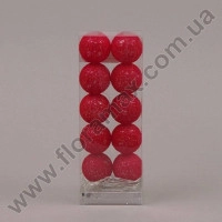 Гирлянда Хлопковые шарики красная D-4 см. 9007