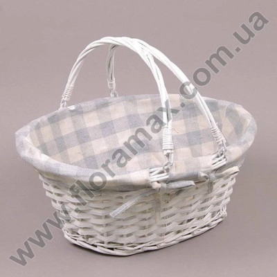 Корзина с двумя ручками белая 8601