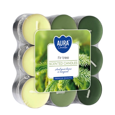 Свічка чайна таблетка ароматична Bispol мікс "Fir Tree" D-3,9 см. 18 шт. 27580
