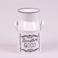 Кашпо металеве біле з ручками Something GOOD H-20 см. 38585