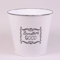 Кашпо металеве біле Something GOOD D-24 см. 38590