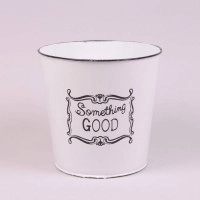 Кашпо металлическое белое Something GOOD D-20 см. 38592