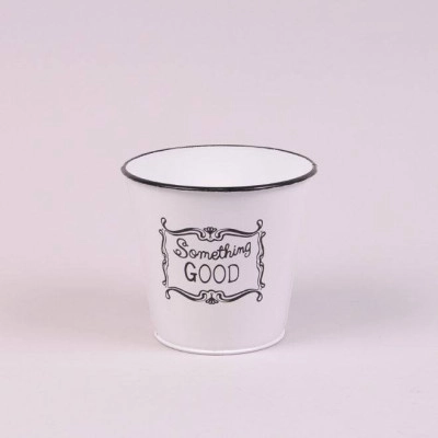 Кашпо металеве біле Something GOOD D-13.5 см. 38594