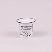 Кашпо металлическое белое Something GOOD D-9 см. 38596