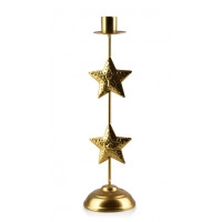 Подсвечник новогодний металлический Santa Lila золотой 35711