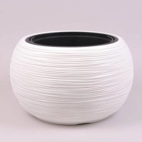 Горщик пластмасовий FURU BOWL з вкладом білий 37см.