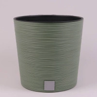 Горшок пластмассовый с вкладом FURU ROUND LOW зеленый 30см.
