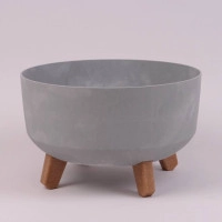 Горщик пластмасовий GRACIA LOW BETON EFFECT на ніжках бетон 23.5см.