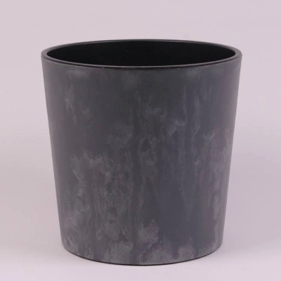 Горшок пластмассовый с вкладом URBI ROUND BETON EFFECT маренго 25см.