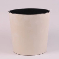Горшок пластмассовый с вкладом URBI ROUND BETON EFFECT кремовый 25см.