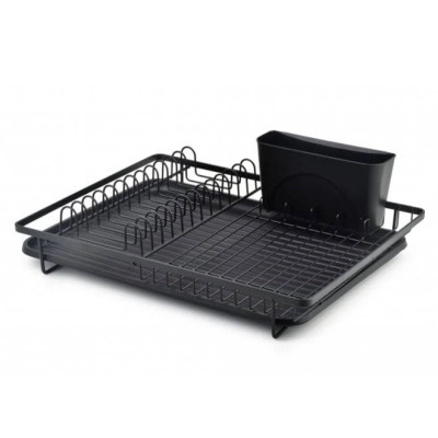 Сушилка для посуды металлическая черная Basic Kitchen 35899
