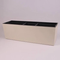Горшок пластмассовый с вкладом URBI CASE BETON EFFECT кремовый 77см.