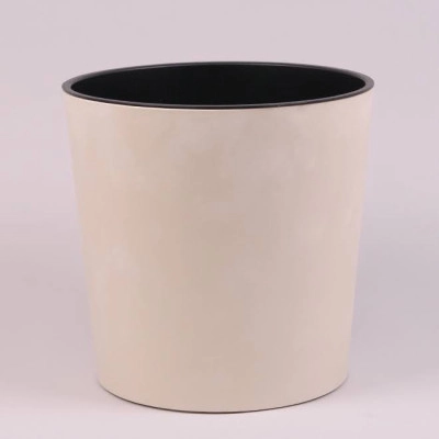Горшок пластмассовый с вкладом URBI ROUND BETON EFFECT кремовый 30см.