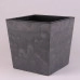 Горшок пластмассовый с вкладом URBI SQUARE LOW BETON EFFECT маренго 23х23см.