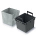 Горшок пластмассовый с вкладом URBI SQUARE LOW BETON EFFECT маренго 23х23см.